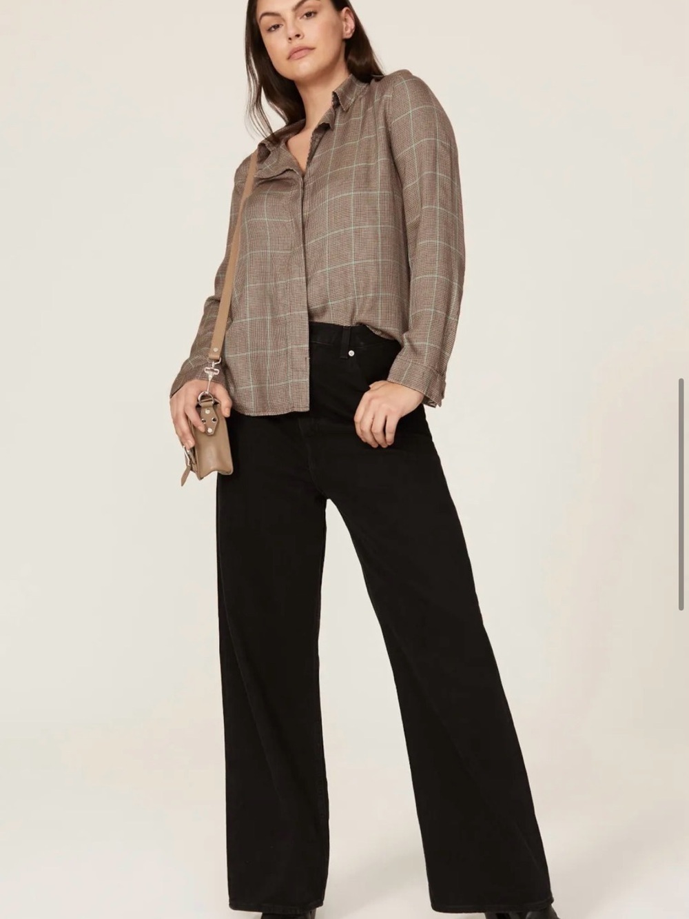 Rag & Bone Plaid Button-Up Shirt in Brown and Green